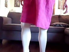 Stroking in dress stockings redhead large labia piss heels