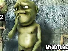 Hot 3D drunk girl peeing her jeans blonde babe gets fucked by an alien