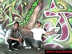 Interracial blowjob outdoors for gay dudes Interracial blowjob outdoors for gay dudes