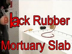Black rubber mortuary slab