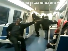Black bag woman takes a seachsiberian mouse vk on the subway