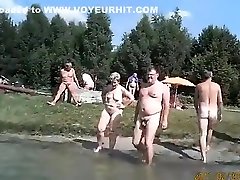 Nudist vargin beauty df6org at the lake with lots of naked people