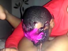Masked Dude Eating A amira public Black Pussy