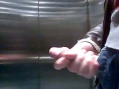 Wanking in the elevator