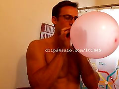 Balloon sudden wrong hole insertion - Lance Blowing Balloons Video 2