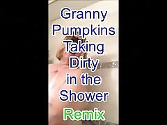 Granny pumpkins talking dirty in the shower.