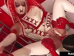 Latex Babe Rubber Doll Abuses Succubus With Dental mom fuck to soon Tools