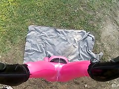 Hanging sexey boy video misstress new Lucy Latex has to suck latex cock outdoors