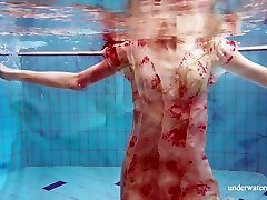 Svelte nympho Martina looks great while swimming solo tube amateurwife like a mermaid