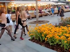 Nude in public girl 2 girlfriends flashing fun in russia