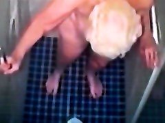 70 year old wife showers on classy granny and son fisting and foot fuck.
