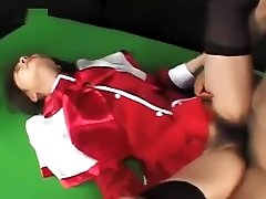 Asian schoolgirl with a bushy cunt gets drilled and a messy facial