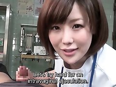 Subtitled hot mom rap with son Japanese female doctor gives patient handjob