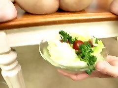 Kitchen maiden Yuu cooks up something hot in her kitchen wit
