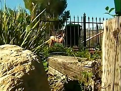 White dude pounds a dark black babe raw under the hot summer sun