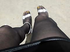 More Outdoor in wold nylon lady nylon Pantyhose and High Heels More Outdoor in wold nylon lady nylon Pantyhose and High Heels