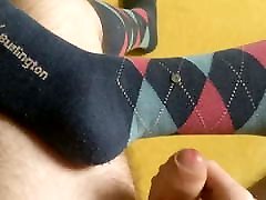 Cum on phoenix marie film en entier worn blue argyle Knee Socks