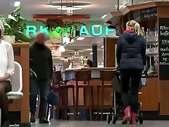 Redheat college girl flashes in public