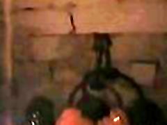 Wench gets a teat torture session while being restrained Wench gets a teat torture session while being restrained