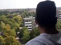 Arab guy fucked on his balcony.