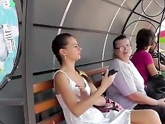 Upskirt White Dress Sexy Tight Thong