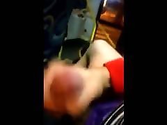 shemales classic cock shemale cum in bus 3