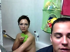 Cute Couple having fun cum over stranger with webcam