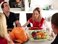 Step Sister Sucks And Fucks Brother During Thanksgiving Dinner