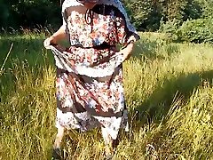 Hairy woman pulsion in transparent dress part 4