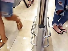 girl with big long feets french pedicured long toes