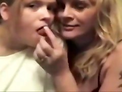 mother sucking the tongue of her daughter - Kissing Mouth F