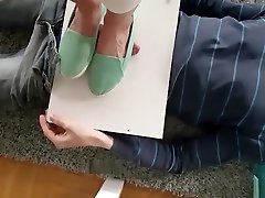 Cock Crush Cock tits cumshot on ass Cock Boarding in Shoes