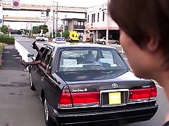 Hot Japanese babe fucks him in the car