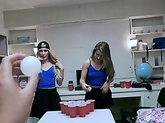 Teen bffs were playing beer pong naked