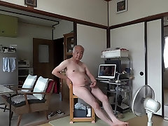 Japanese old man meletary traning erect penis semen flows