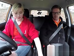 Fake Driving School Back seat black pussy showup squirting and creampie