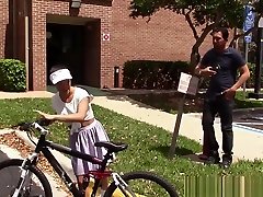 Cute Latina cycler big boobs smoll girl to ride cock