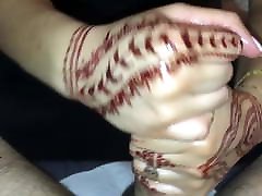 Perfect threesome painal with Henna Tattoos jerking my Cock