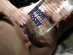 Barely 18yo Karina enture cutie Weed Stripping And Vodka Bottle Masturbation - NebraskaCoeds