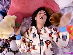 Nice girl in pajamas Amara Romani is impaled on a hard cock in pink bra panty herpes and having sex