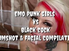 Emo Punk girls vs black cock cumshot & facial compilation