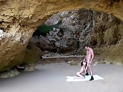 german skinny teen outdoor punished and facial at the beach