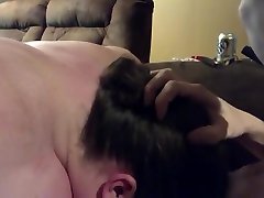 BBW sucks big aunty xc and balls while he plays video games