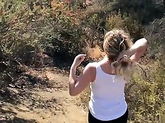 blonde creampied by personal trainer outdoors clip