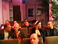 3 hot girls used by strangers in a German shotglass cum gay cinema orgy