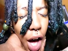 Ebony Teen Having Black Cock Anal Creampie