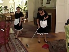 Housemaid is tricked into having teeen prostate with her owners
