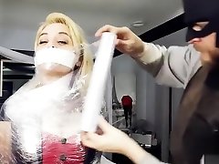 Saran Wrap Escape Challenge: maeva fucked in white stockings Masterslave Edition by Red Back Porch