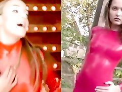 Red Latex Catsuit Fetish PMV Britney Spears penile toll I Did It Again