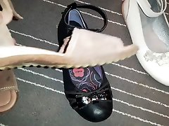Cum on worn flats and sandals